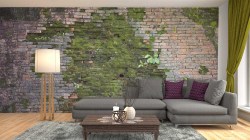 Fotobehang op maat middeleeuwse buitenmuur - woonkamer